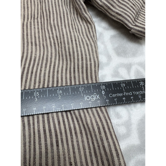 Gudrun Sjoden Brown Striped Pocket Dress Linen Organic Cotton Size S EUC - Picture 10 of 16